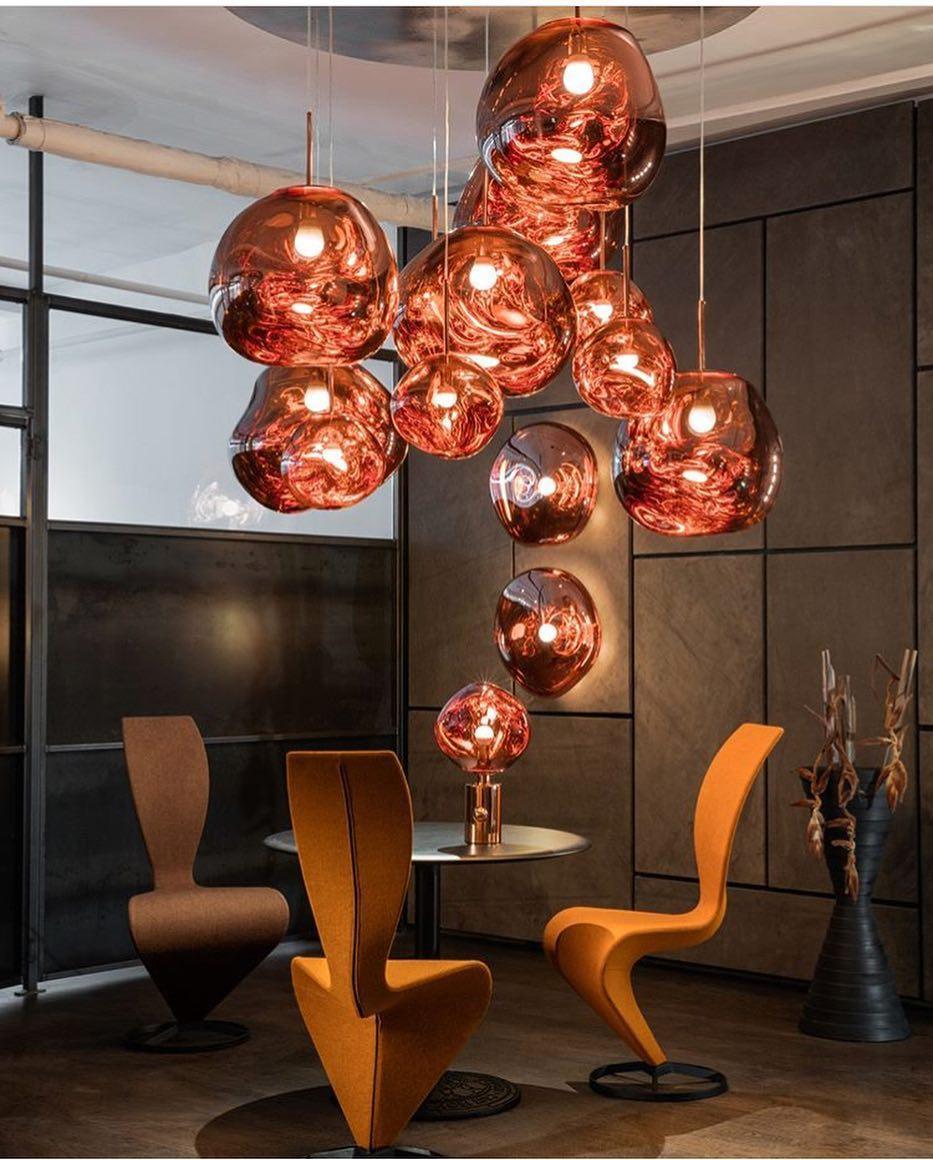 Hanglamp Modern Gesmolten Glas Effect ø18-48 cm Chroom Goud Rosé Goud met Spiegelreflectie voor Eetkamer Woonkamer | Sansoti
