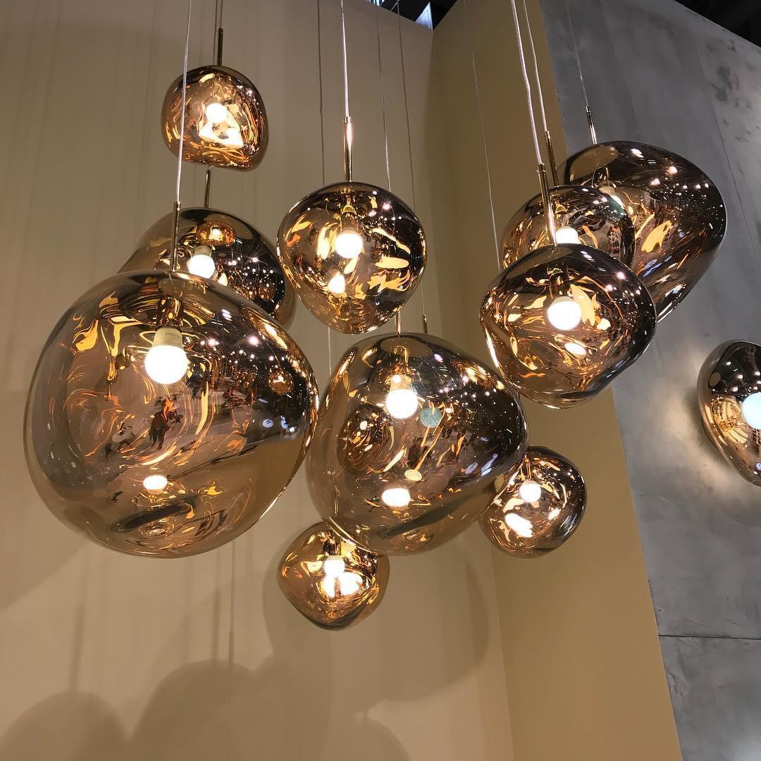 Hanglamp Modern Gesmolten Glas Effect ø18-48 cm Chroom Goud Rosé Goud met Spiegelreflectie voor Eetkamer Woonkamer | Sansoti