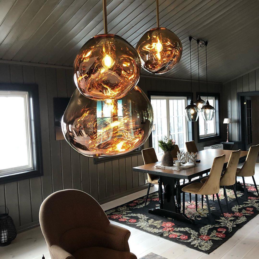 Hanglamp Modern Gesmolten Glas Effect ø18-48 cm Chroom Goud Rosé Goud met Spiegelreflectie voor Eetkamer Woonkamer | Sansoti