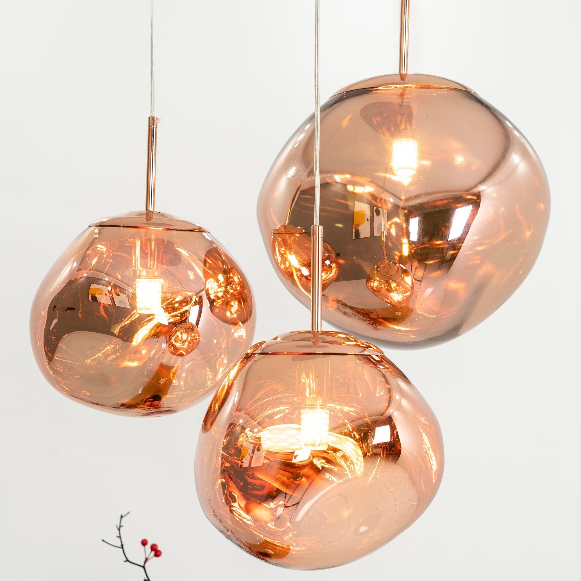 Hanglamp Modern Gesmolten Glas Effect ø18-48 cm Chroom Goud Rosé Goud met Spiegelreflectie voor Eetkamer Woonkamer | Sansoti