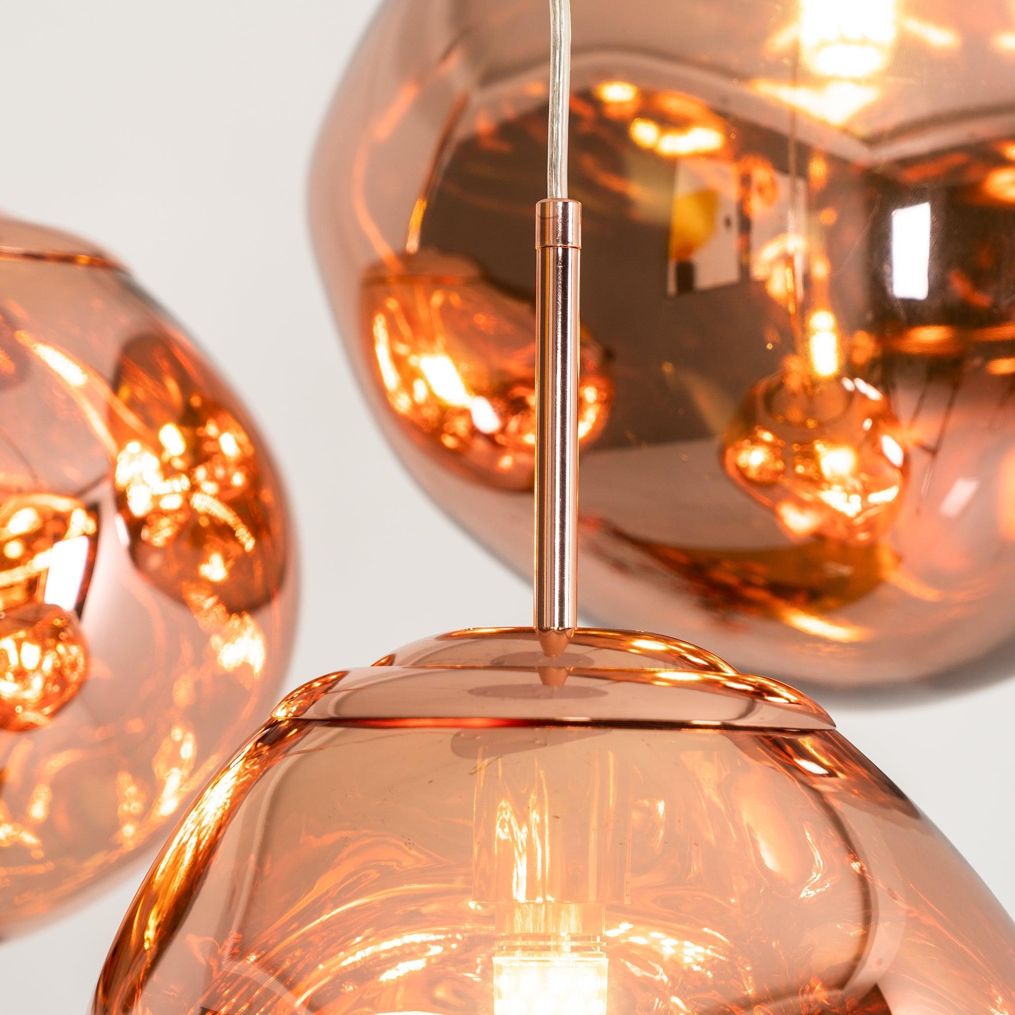 Hanglamp Modern Gesmolten Glas Effect ø18-48 cm Chroom Goud Rosé Goud met Spiegelreflectie voor Eetkamer Woonkamer | Sansoti