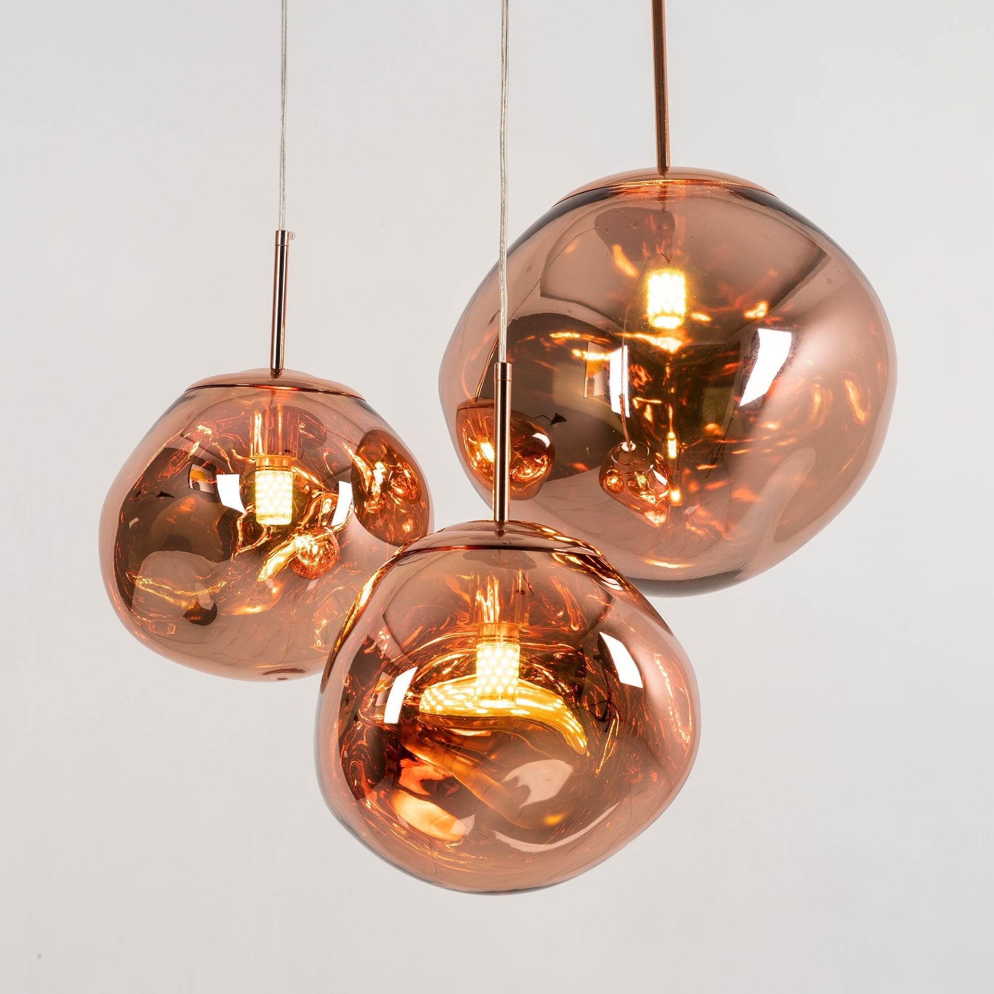 Hanglamp Modern Gesmolten Glas Effect ø18-48 cm Chroom Goud Rosé Goud met Spiegelreflectie voor Eetkamer Woonkamer | Sansoti