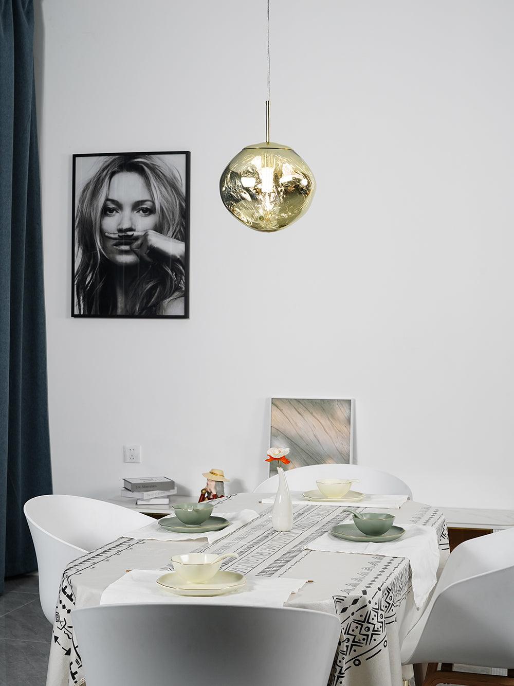 Hanglamp Modern Gesmolten Glas Effect ø18-48 cm Chroom Goud Rosé Goud met Spiegelreflectie voor Eetkamer Woonkamer | Sansoti
