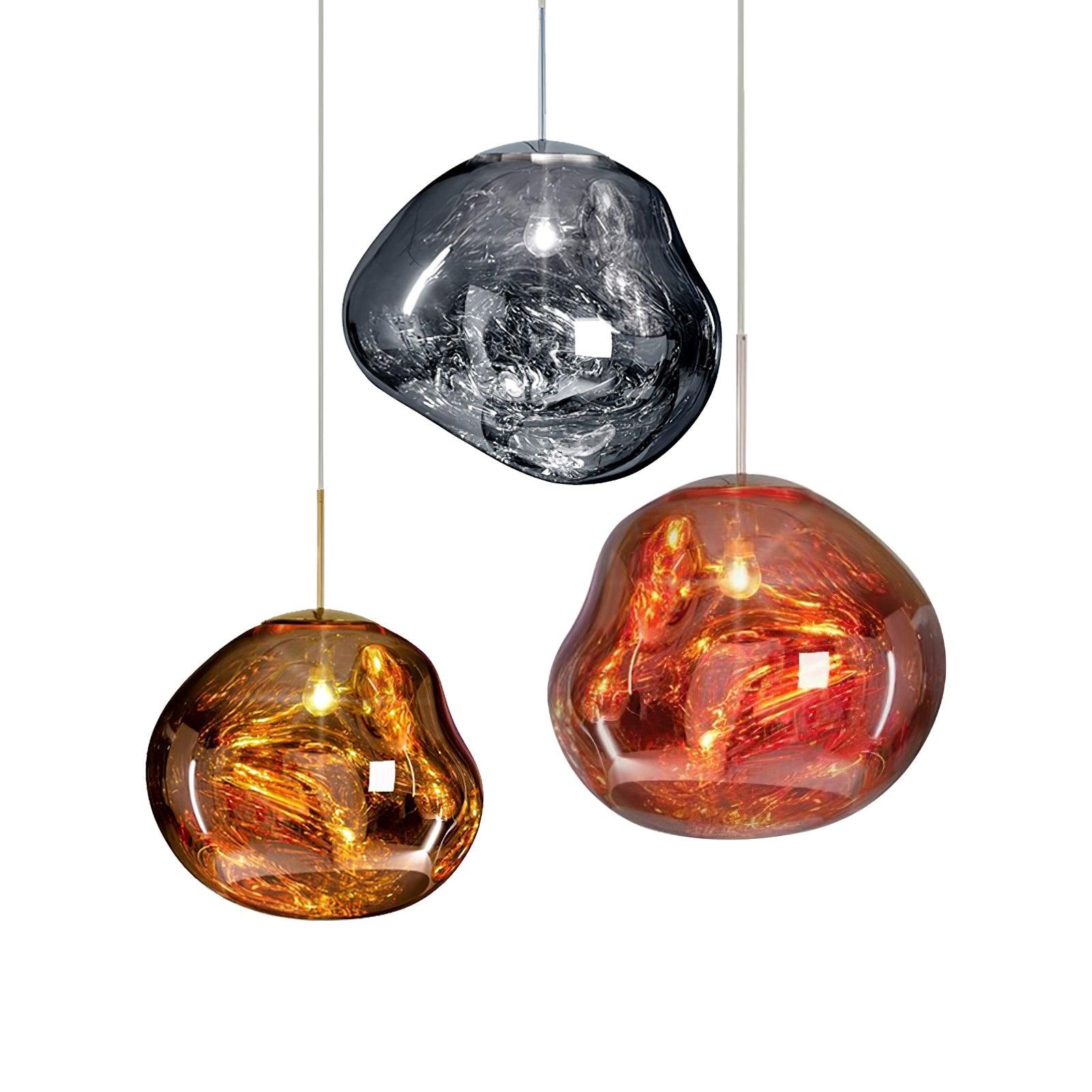 Hanglamp Modern Gesmolten Glas Effect ø18-48 cm Chroom Goud Rosé Goud met Spiegelreflectie voor Eetkamer Woonkamer | Sansoti