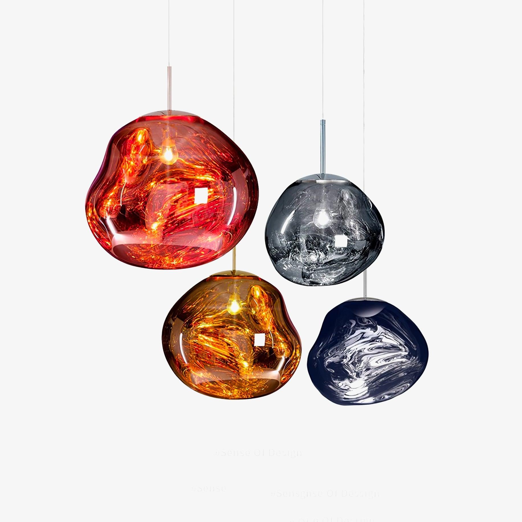 Hanglamp Modern Gesmolten Glas Effect ø18-48 cm Chroom Goud Rosé Goud met Spiegelreflectie voor Eetkamer Woonkamer | Sansoti