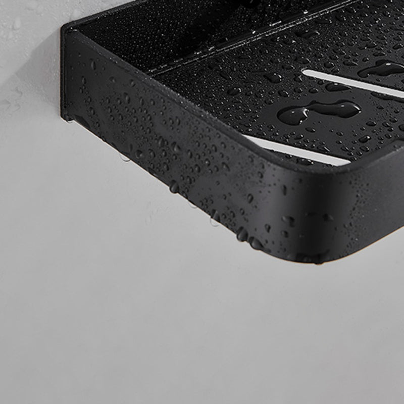 Aluminium Wandrek Mat Zwart 30-60cm met Bevestigingsopties – Multifunctionele Opbergruimte voor Badkamer en Douchezone | Sansoti