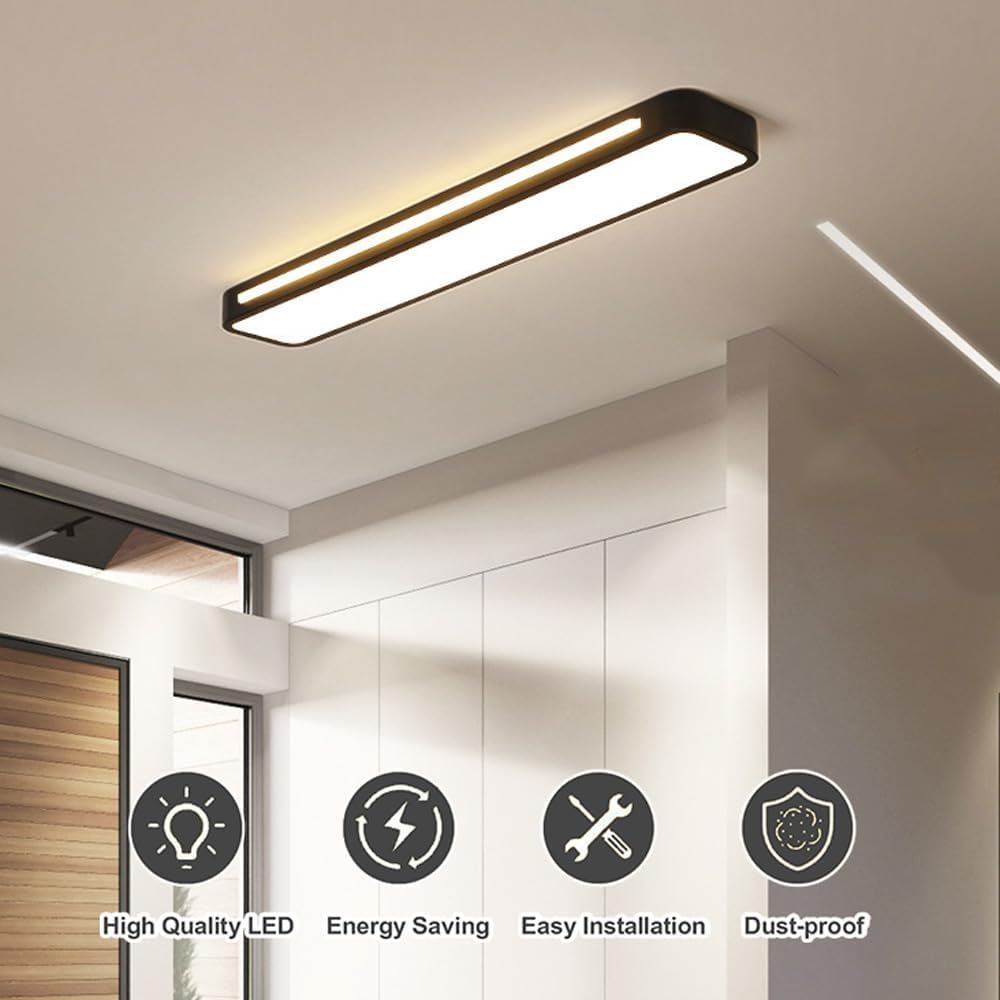 Schlichte LED-Deckenleuchte, minimalistisches Design, Eisen, Acryl, moderne Beleuchtung, Flur, Wohnzimmer, Esszimmer, Schlafzimmer | Sansoti