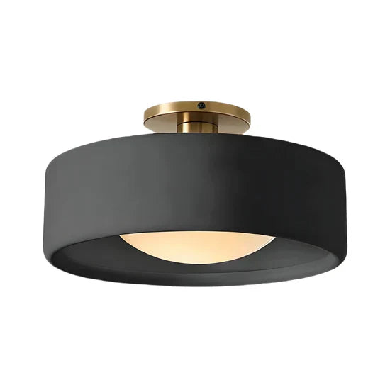 Keramische Plafondlamp Scandinavisch Design met Halfrond Porselein Kap | Sansoti