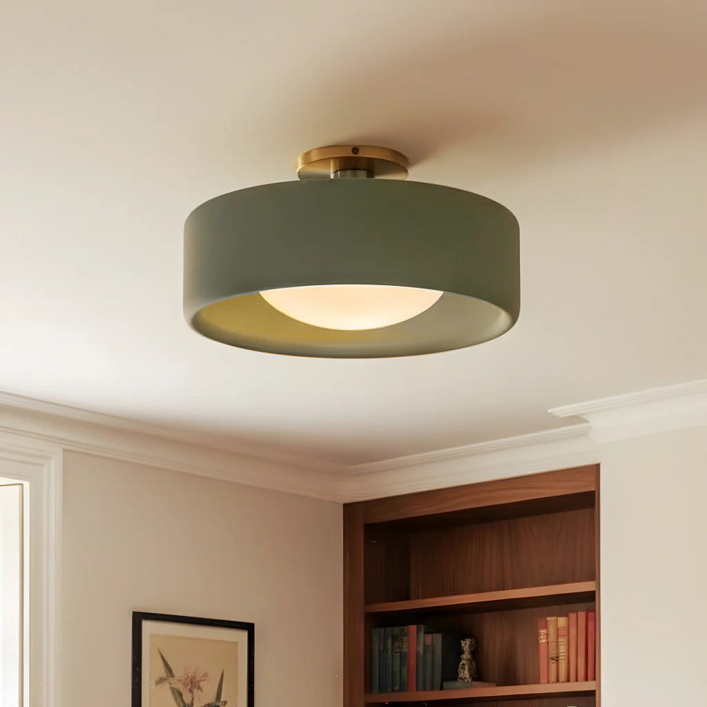 Keramische Plafondlamp Scandinavisch Design met Halfrond Porselein Kap | Sansoti
