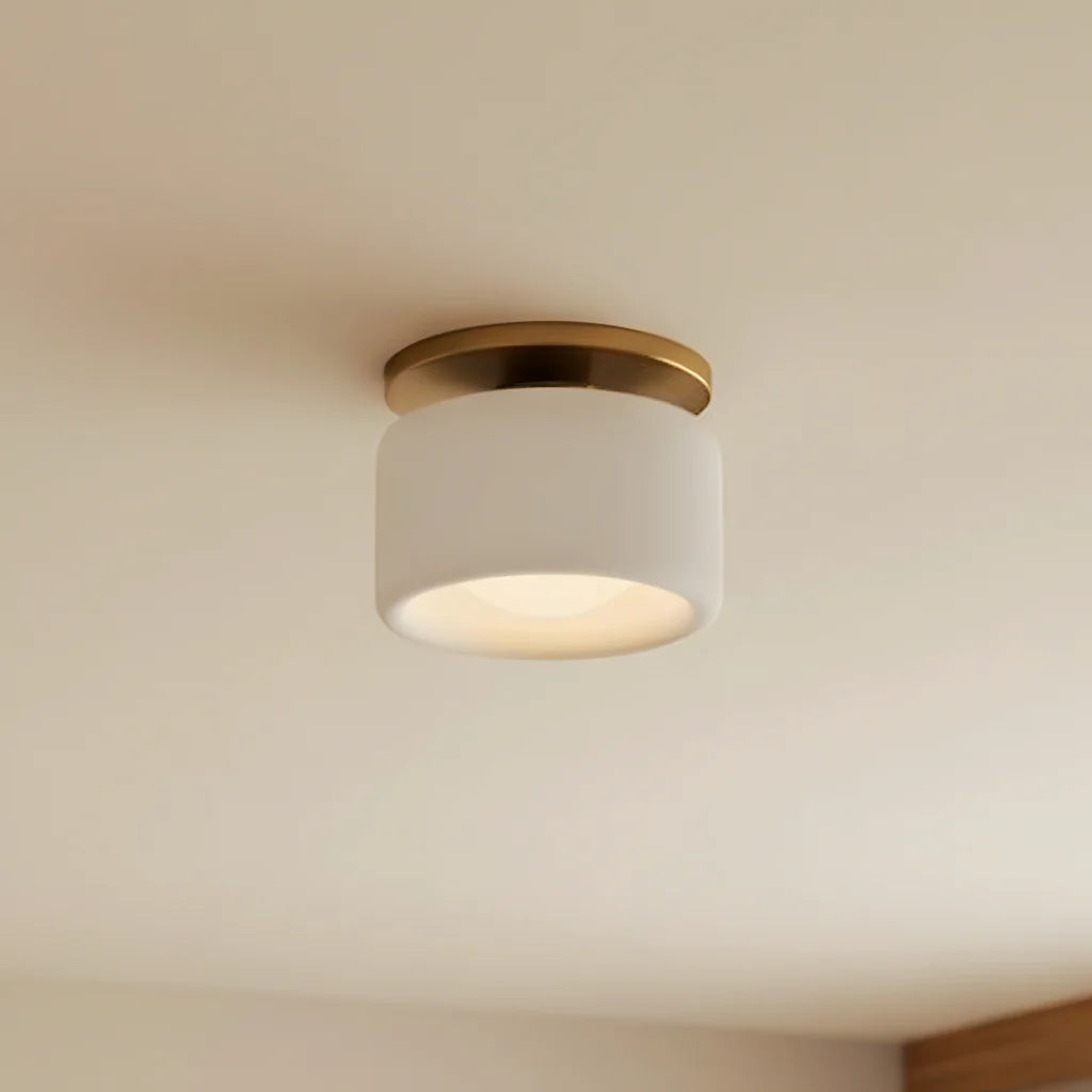 Keramische Plafondlamp Scandinavisch Design met Halfrond Porselein Kap | Sansoti