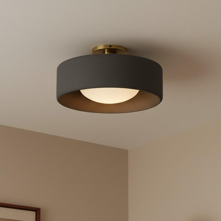 Keramische Plafondlamp Scandinavisch Design met Halfrond Porselein Kap | Sansoti