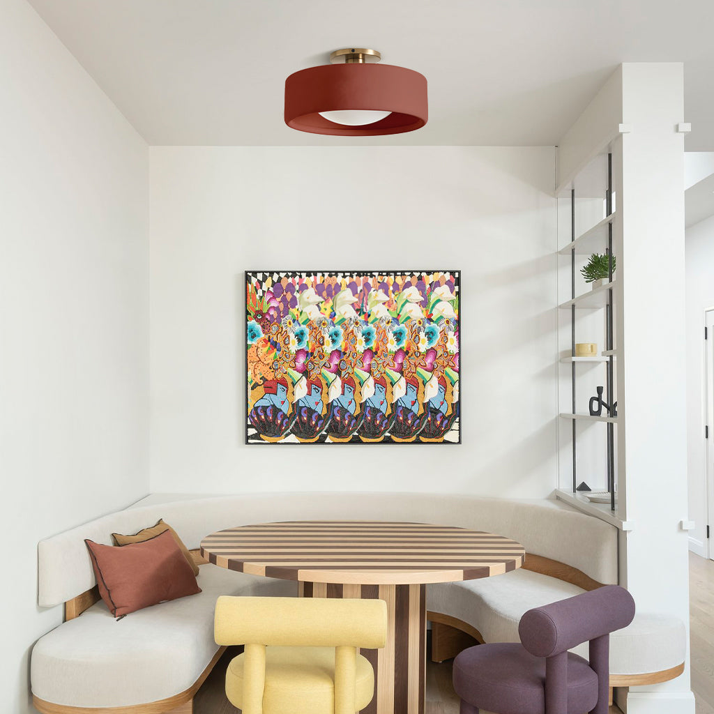 Keramische Plafondlamp Scandinavisch Design met Halfrond Porselein Kap | Sansoti