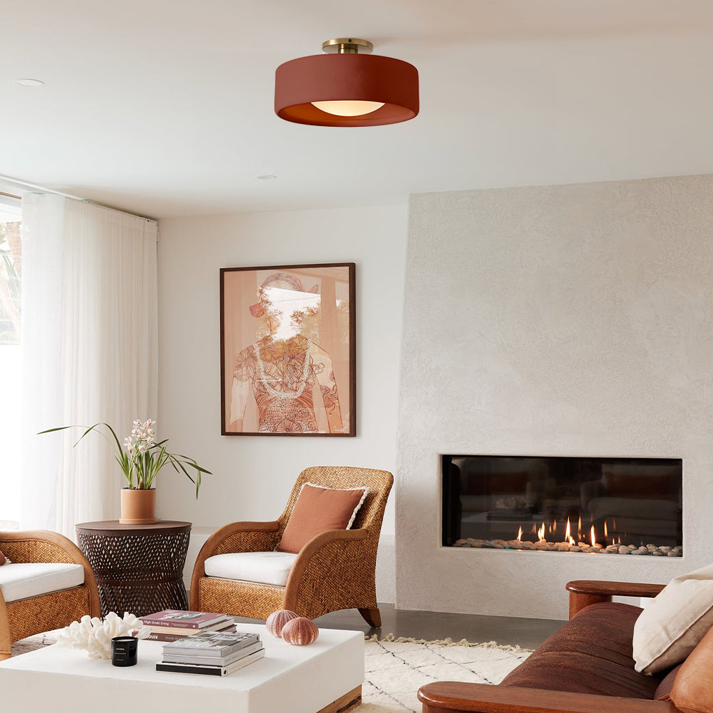 Keramische Plafondlamp Scandinavisch Design met Halfrond Porselein Kap | Sansoti