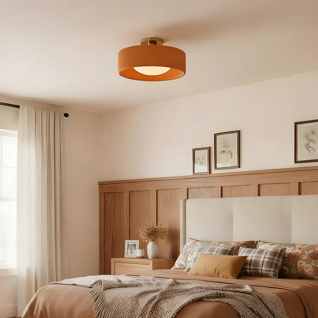 Keramische Plafondlamp Scandinavisch Design met Halfrond Porselein Kap | Sansoti