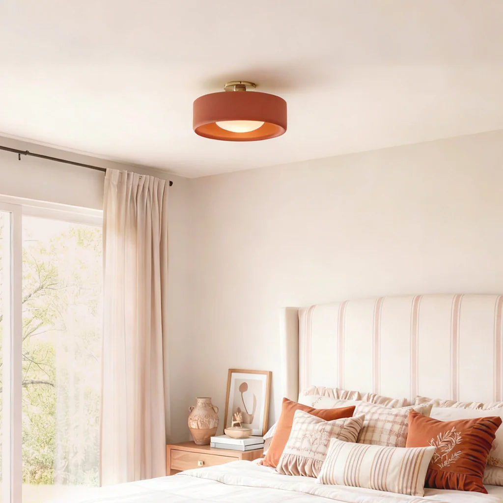 Keramische Plafondlamp Scandinavisch Design met Halfrond Porselein Kap | Sansoti