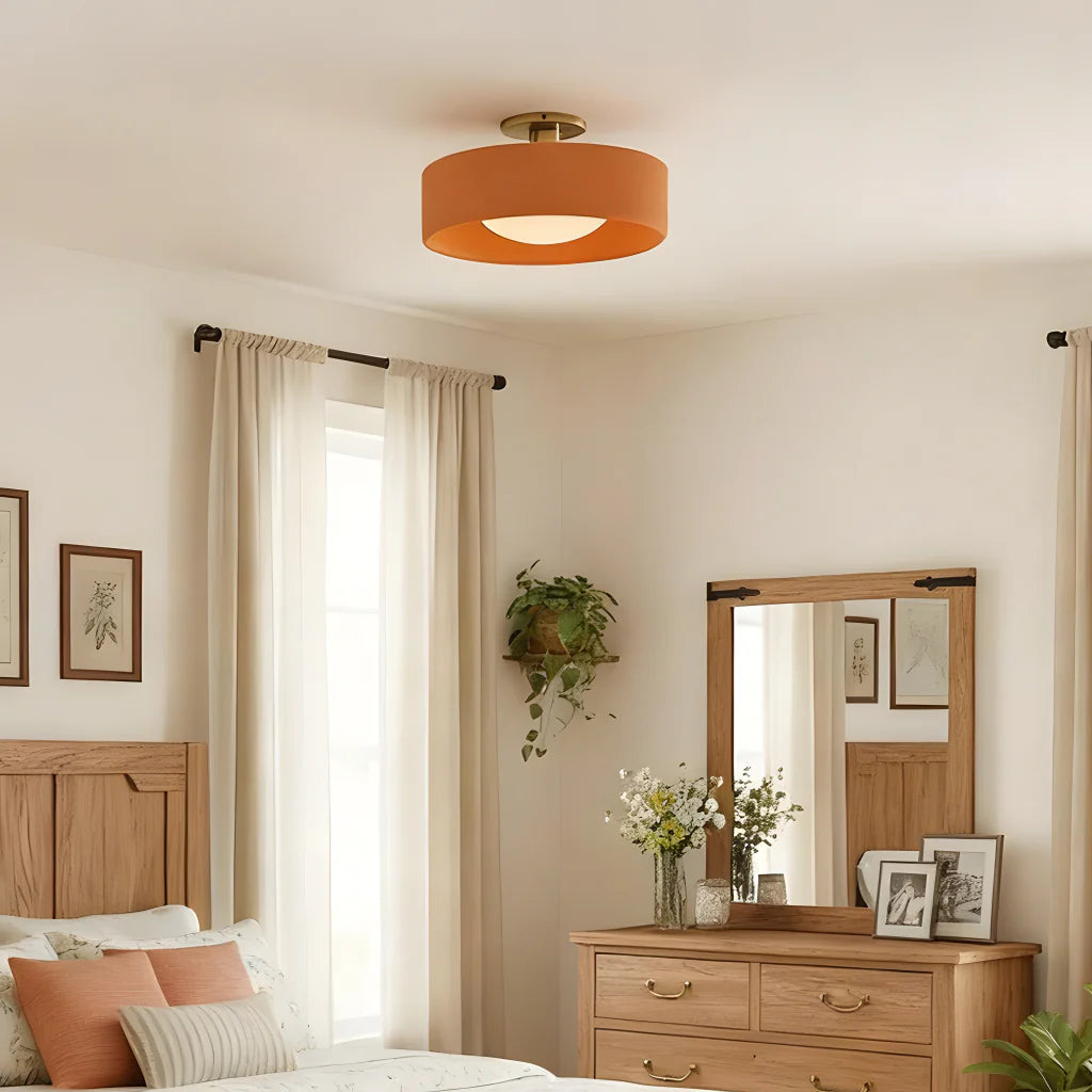 Keramische Plafondlamp Scandinavisch Design met Halfrond Porselein Kap | Sansoti