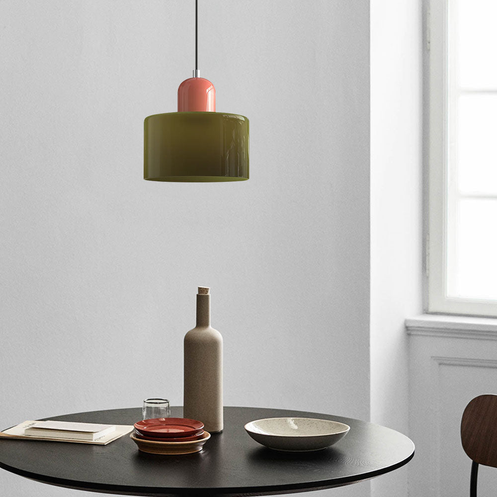 Glass Pendant Lamp Bauhaus Style Handwoven Finish Dining Room Living Room | Sansoti