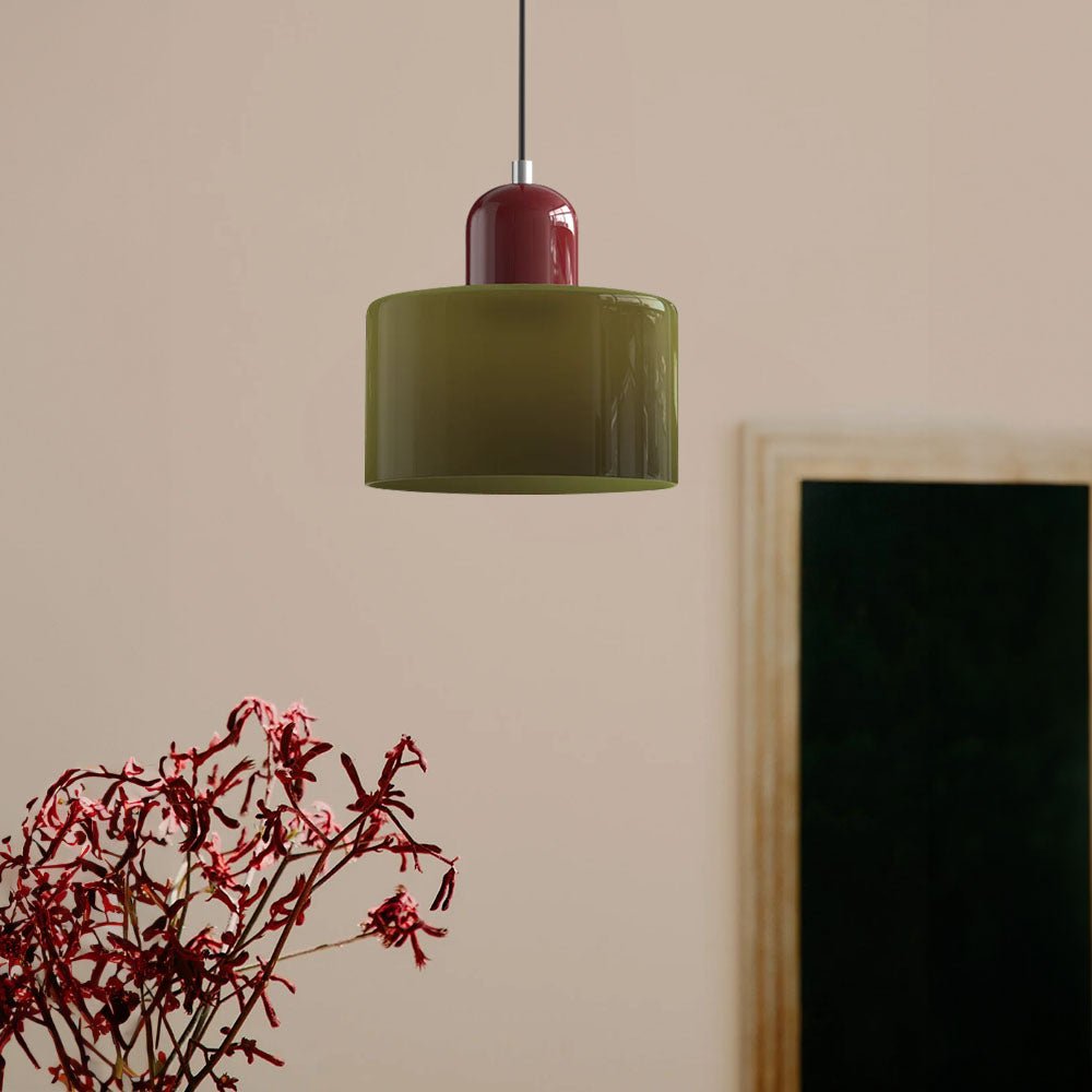 Glass Pendant Lamp Bauhaus Style Handwoven Finish Dining Room Living Room | Sansoti