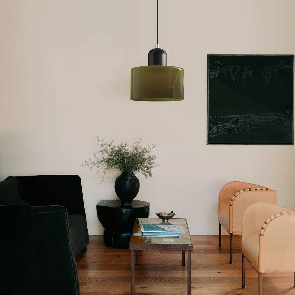 Glass Pendant Lamp Bauhaus Style Handwoven Finish Dining Room Living Room | Sansoti