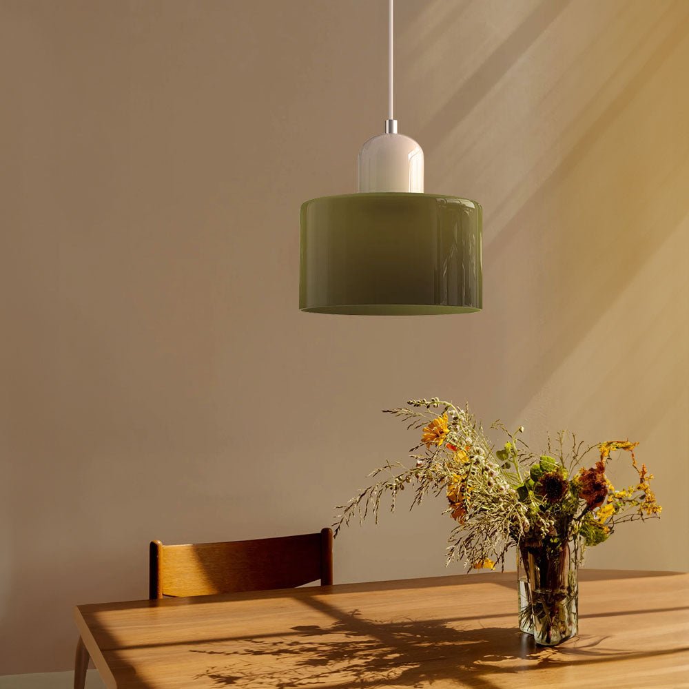 Glass Pendant Lamp Bauhaus Style Handwoven Finish Dining Room Living Room | Sansoti