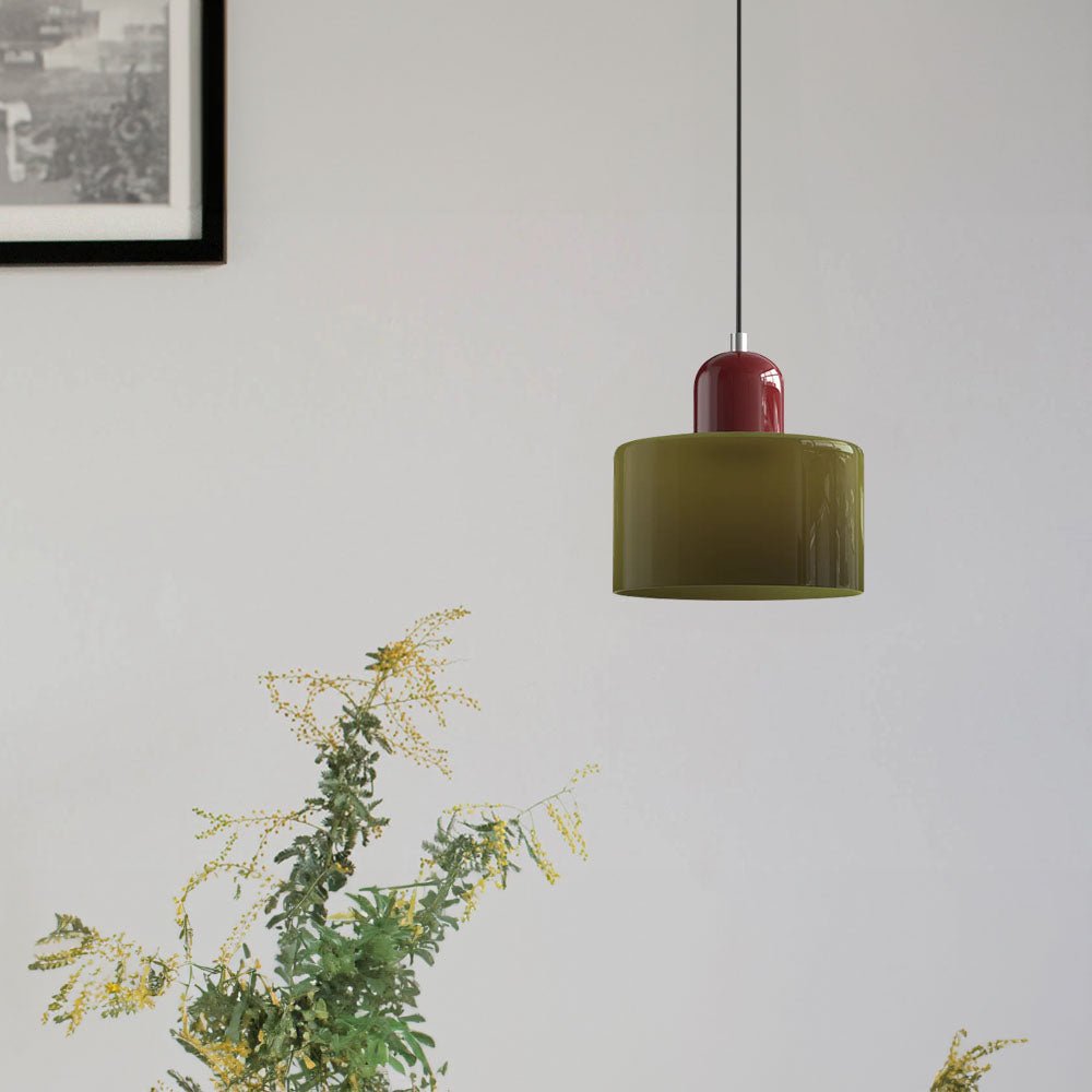 Glass Pendant Lamp Bauhaus Style Handwoven Finish Dining Room Living Room | Sansoti
