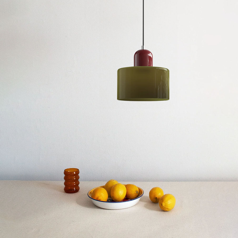 Glass Pendant Lamp Bauhaus Style Handwoven Finish Dining Room Living Room | Sansoti