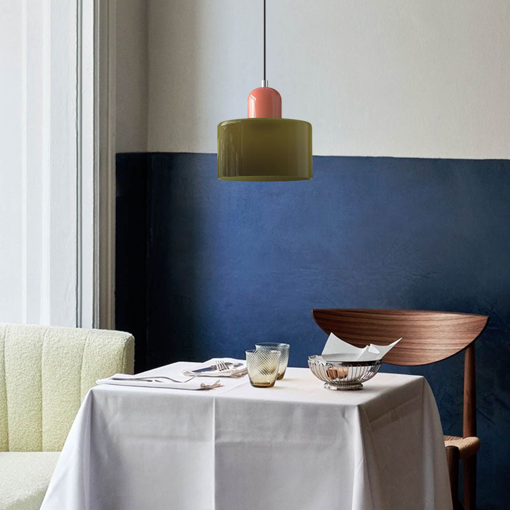 Glass Pendant Lamp Bauhaus Style Handwoven Finish Dining Room Living Room | Sansoti