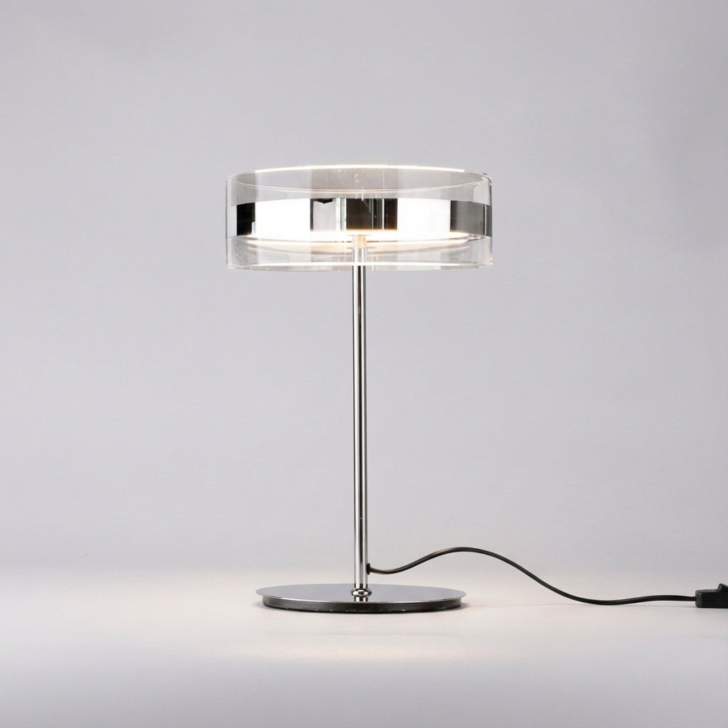 Tafellamp Glas Cilinder Metaal Chroom LED Ø20cm 40cm Woonkamer Slaapkamer Bureaulamp Modern Minimalistisch Sfeerverlichting | Sansoti