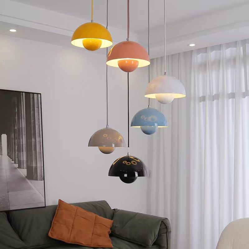 Suspension scandinave LED Aluminium Rond Design moderne Couleurs E27 | Restfield