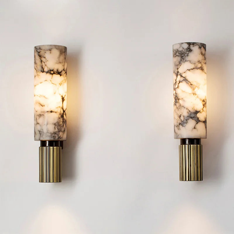 Marmor Wandleuchte | Luxuriöse LED-Wandbeleuchtung aus Naturstein – Warmweiß oder Kaltweiß