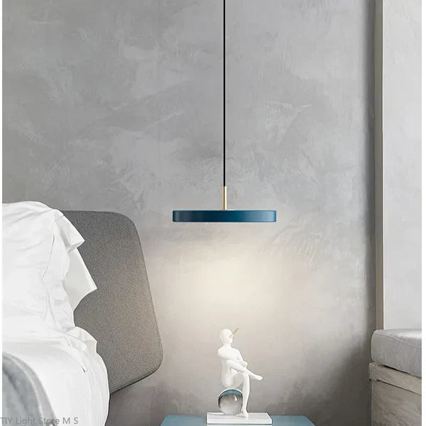 Scandinavische Hanglamp Met Platte Schijfvorm En Warme LED Verlichting Voor Eettafel Woonkamer En Slaapkamer | Sansoti