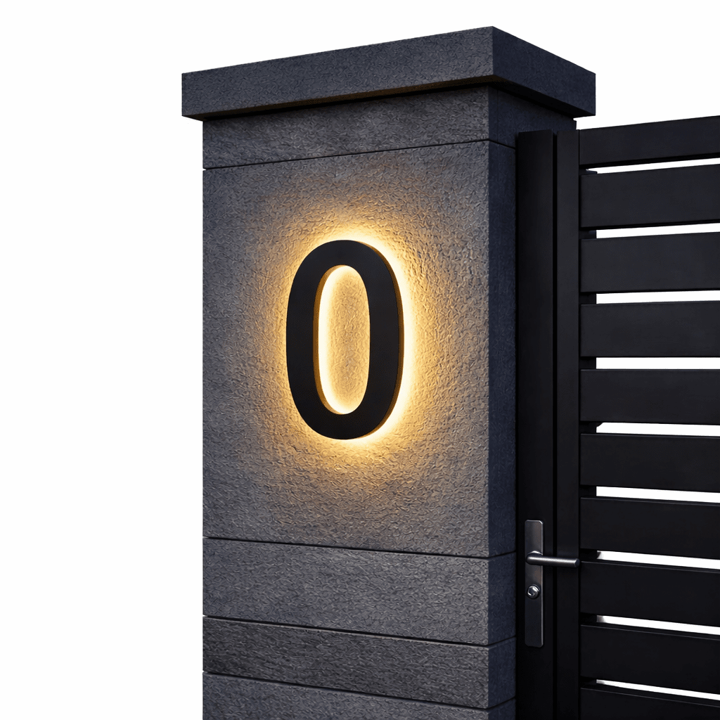 Illuminated Stainless Steel House Numbers for Modern Facades – LED Wall Lighting with IP68 Waterproof Protection & Energy-Efficient Lighting | Sansoti