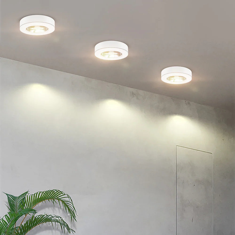 Ultra-flacher Einbauspot für die Decke 1.8cm LED Aluminium Rundes Design Aufbaubeleuchtung für Wohnzimmer und Küche | Sansoti