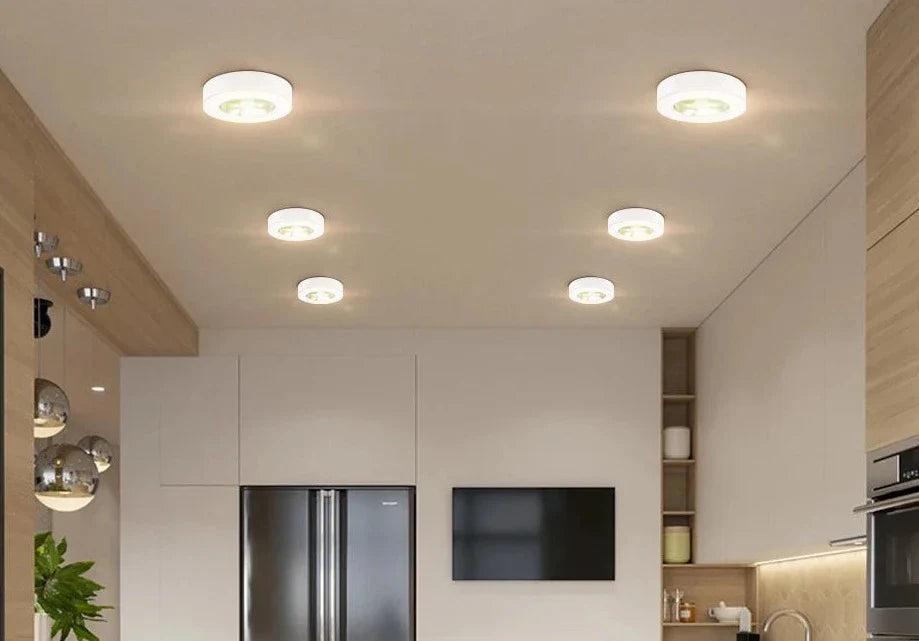 Ultra-flacher Einbauspot für die Decke 1.8cm LED Aluminium Rundes Design Aufbaubeleuchtung für Wohnzimmer und Küche | Sansoti