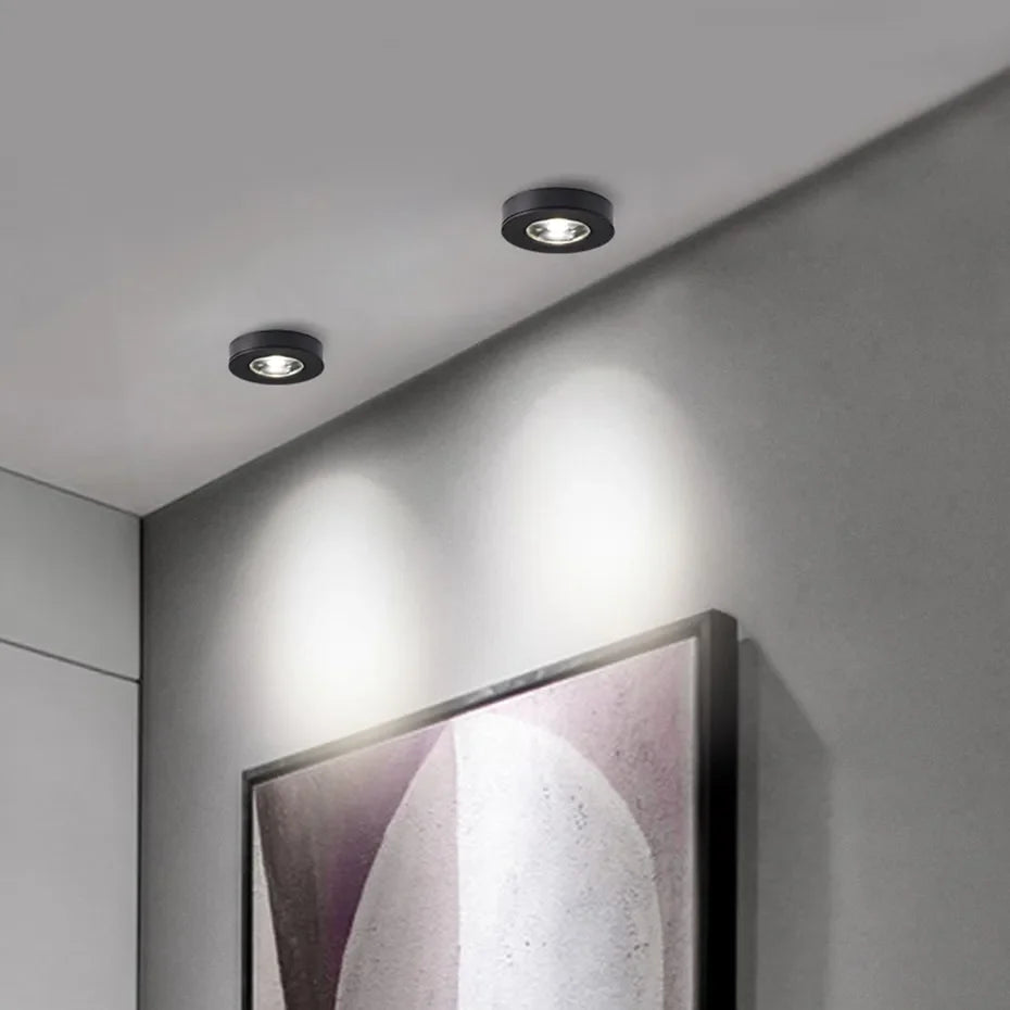 Ultra-flacher Einbauspot für die Decke 1.8cm LED Aluminium Rundes Design Aufbaubeleuchtung für Wohnzimmer und Küche | Sansoti