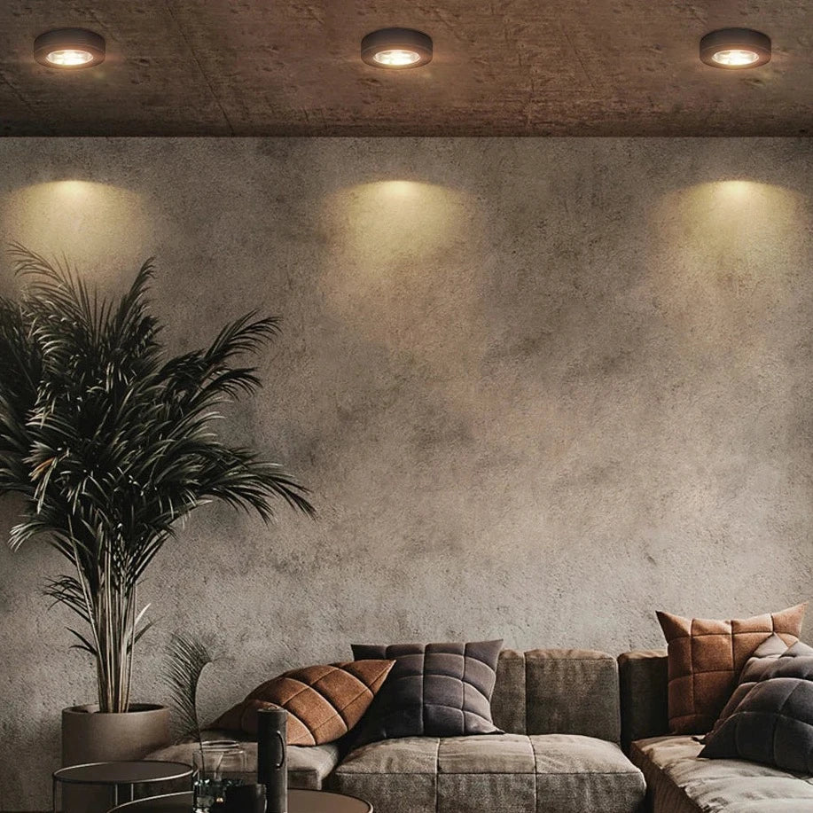 Ultra-flacher Einbauspot für die Decke 1.8cm LED Aluminium Rundes Design Aufbaubeleuchtung für Wohnzimmer und Küche | Sansoti