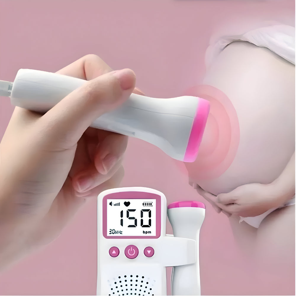 Baby-Herzfrequenzmonitor für Schwangerschaft – Fetaler Doppler mit LCD-Bildschirm und eingebautem Lautsprecher für den Heimgebrauch | Sansoti