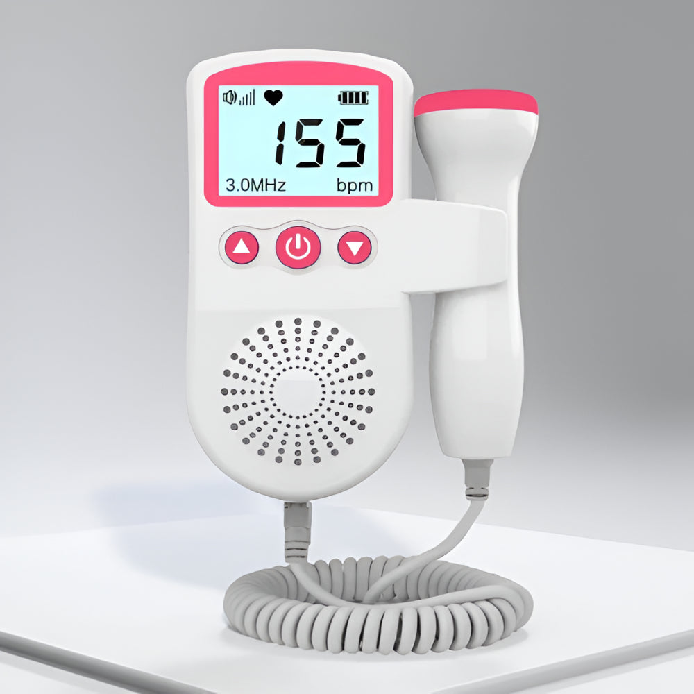 Baby-Herzfrequenzmonitor für Schwangerschaft – Fetaler Doppler mit LCD-Bildschirm und eingebautem Lautsprecher für den Heimgebrauch | Sansoti