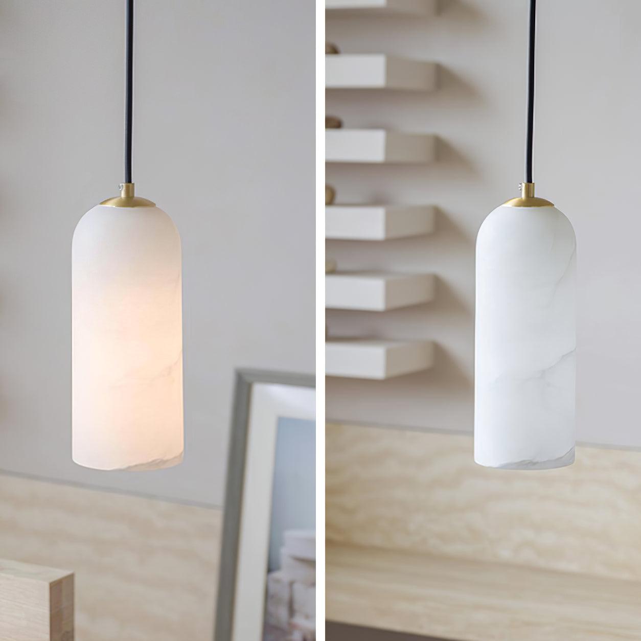 Alabasten Hanglamp met Gevlochten Snoer – Natuursteen Verlichting van Enkel Lichtpunt tot 21-Lichts Cluster – Mid-Century Modern Stijl Eetkamer Hanglamp met E12/E14 Fitting | Sansoti