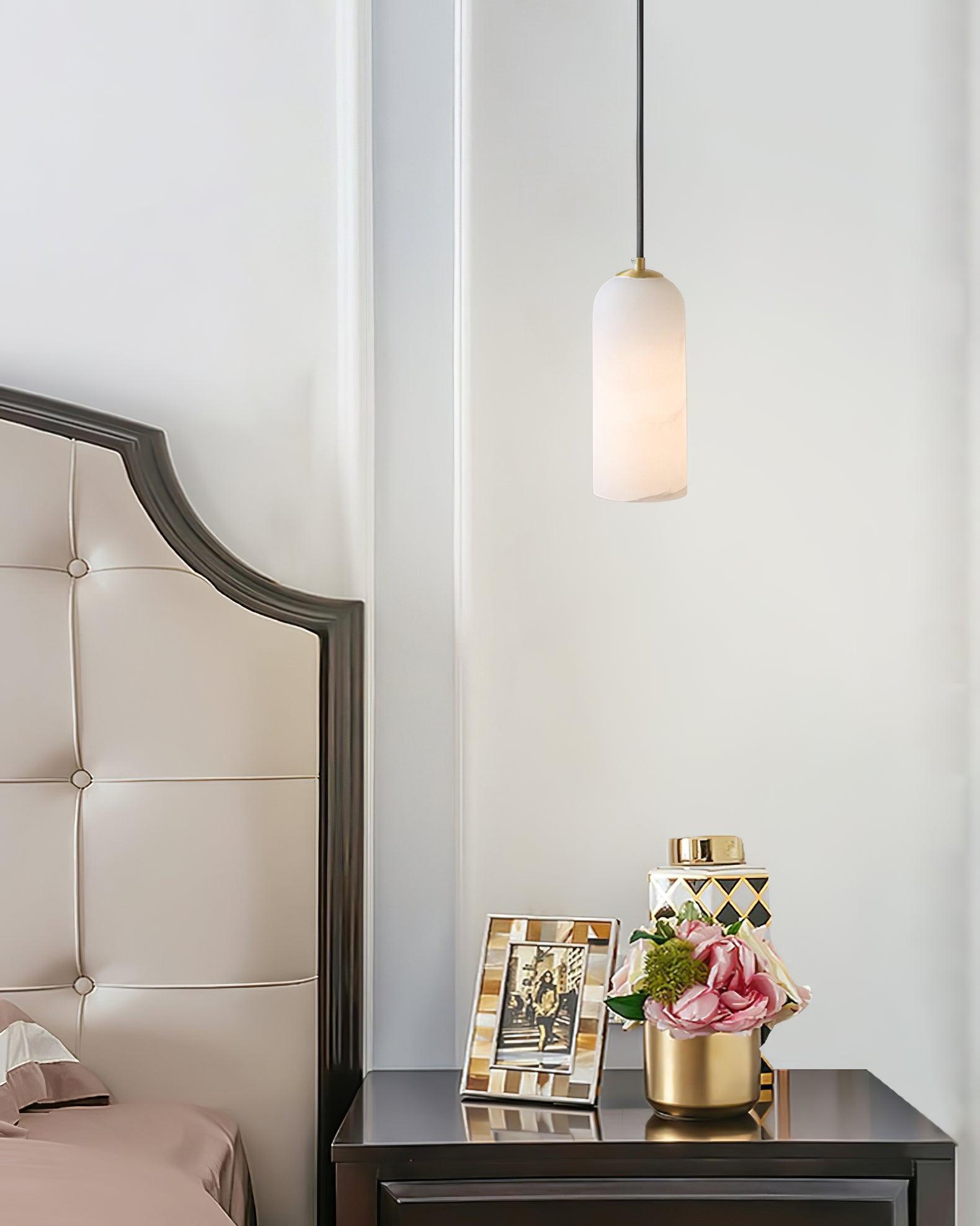 Alabasten Hanglamp met Gevlochten Snoer – Natuursteen Verlichting van Enkel Lichtpunt tot 21-Lichts Cluster – Mid-Century Modern Stijl Eetkamer Hanglamp met E12/E14 Fitting | Sansoti