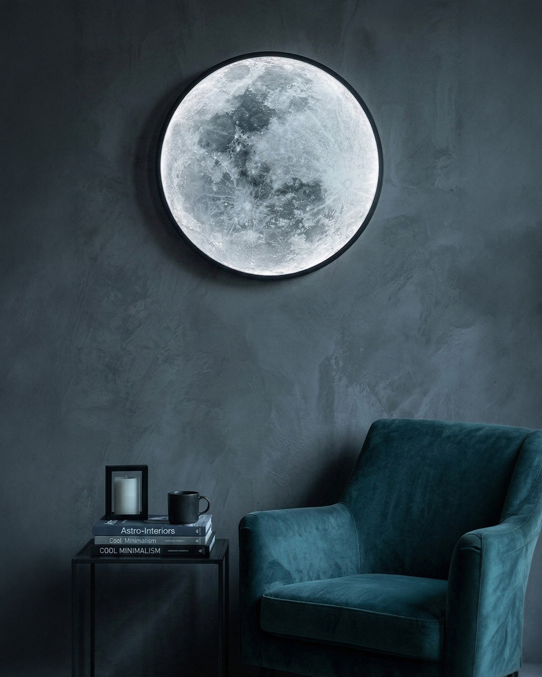 Maan Wandlamp – Textuurbol met Sfeerverlichting in 6 Maten | Sansoti