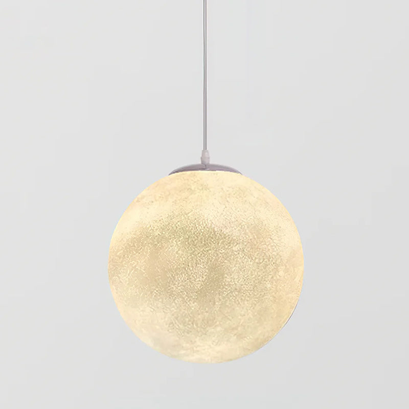 Maan Hanglamp – Realistische Textuur – 8 Maten Beschikbaar – Romantische Maanbol voor Slaapkamer Eetkamer Kinderkamer – Dimbaar Warm Licht – Schuine Plafondadapter Inbegrepen | Sansoti