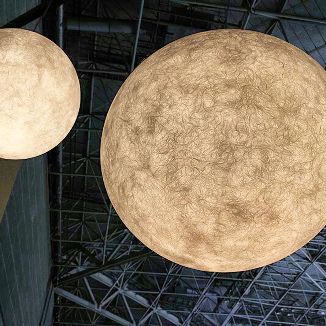 Hanging Moon Lamp, Spherical White Design, Adjustable 25-100cm, Ambient Lighting, Modern Living Room Décor | Sansoti