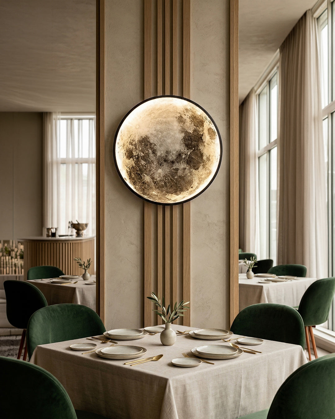 Maan Wandlamp – Textuurbol met Sfeerverlichting in 6 Maten | Sansoti