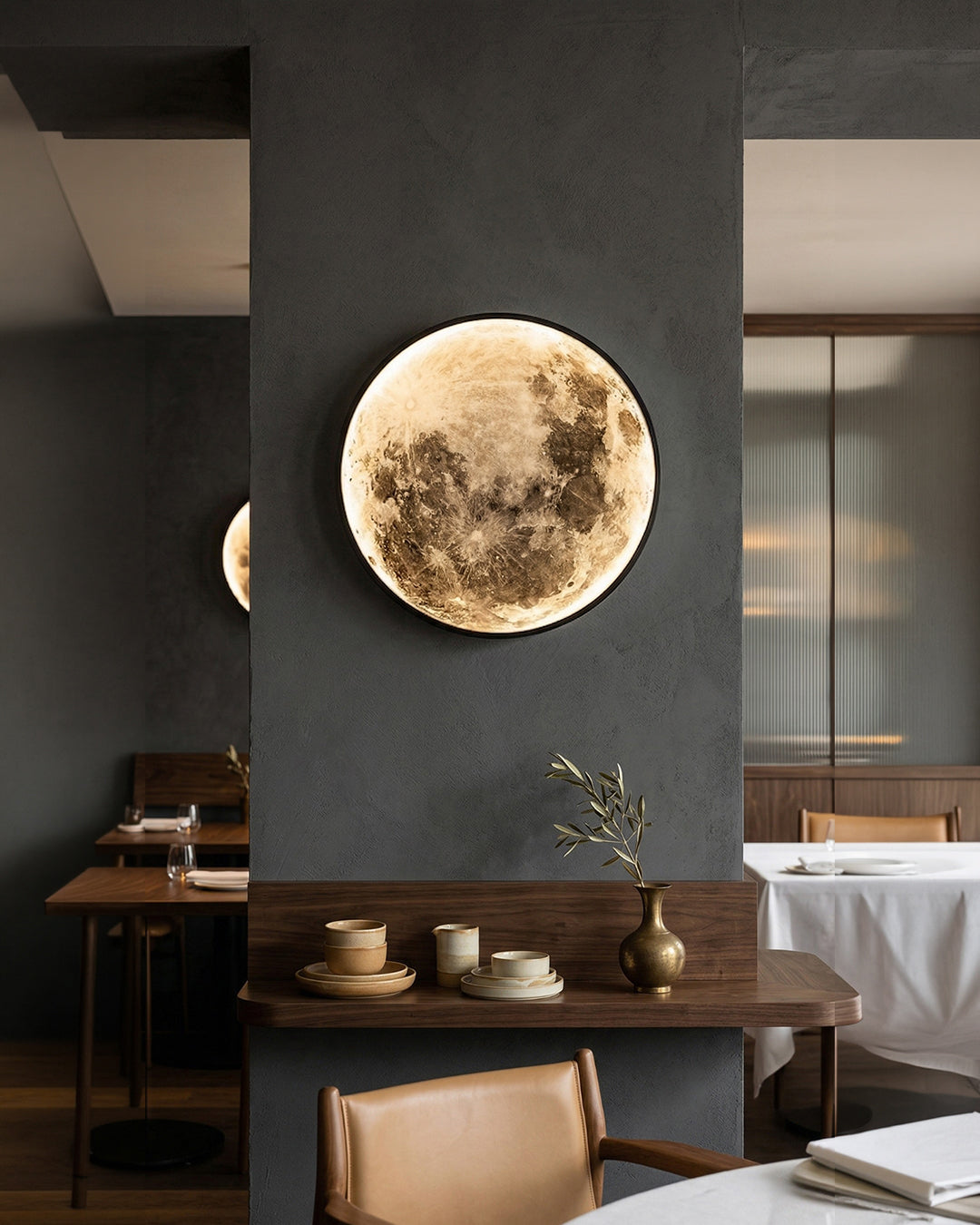Maan Wandlamp – Textuurbol met Sfeerverlichting in 6 Maten | Sansoti