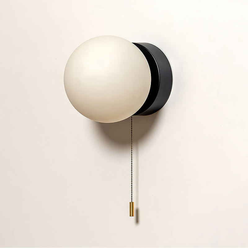 Glazen Wandlamp Scandinavisch Design met Ronde Bolkap Wit Glas G9 Fitting Compact & Modern Sfeervol voor Slaapkamer Hal | Sansoti