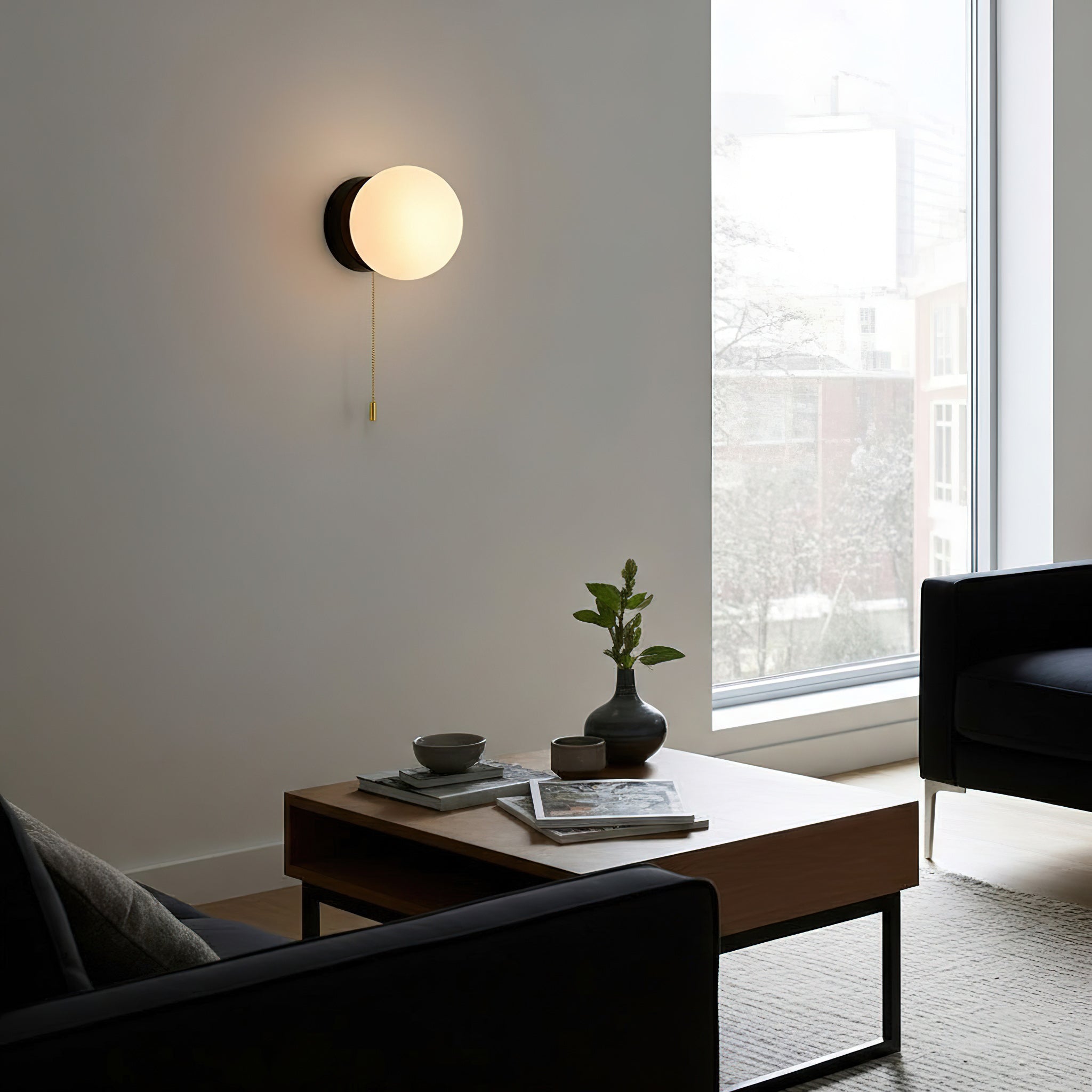 Glazen Wandlamp Scandinavisch Design met Ronde Bolkap Wit Glas G9 Fitting Compact & Modern Sfeervol voor Slaapkamer Hal | Sansoti