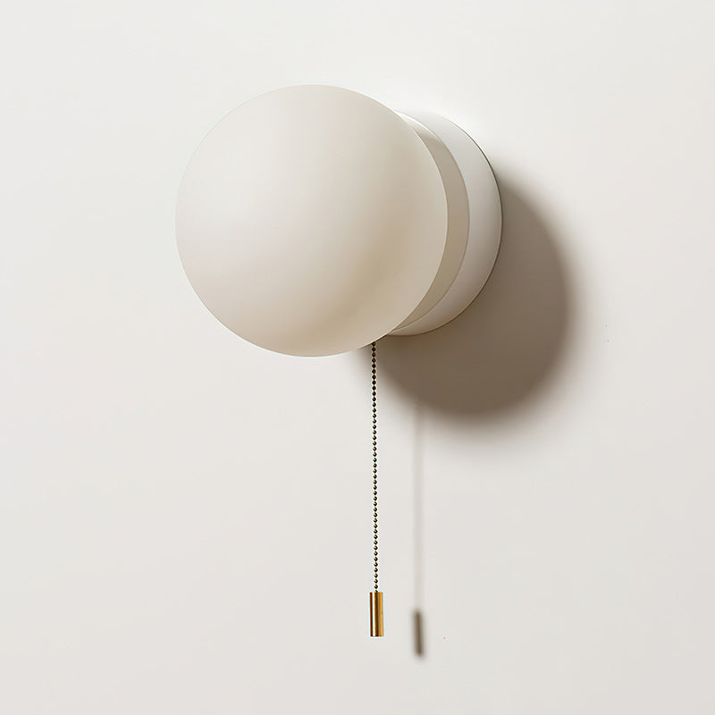 Glazen Wandlamp Scandinavisch Design met Ronde Bolkap Wit Glas G9 Fitting Compact & Modern Sfeervol voor Slaapkamer Hal | Sansoti