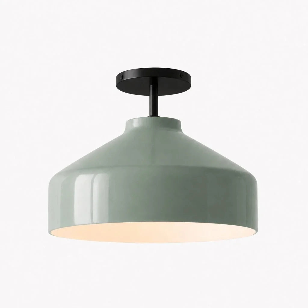 Minimalistisch Plafondlamp Mat Metaal Scandinavisch Design Beige Smokey Grijs | Sansoti