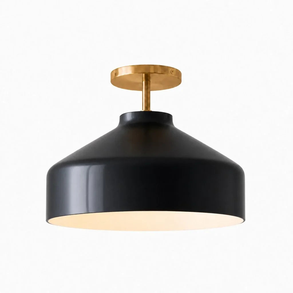 Minimalistisch Plafondlamp Mat Metaal Scandinavisch Design Beige Smokey Grijs | Sansoti